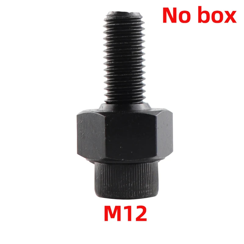 Schwarze M12 Gewindespindel mit sechskantigem Kopf, ohne Verpackung.