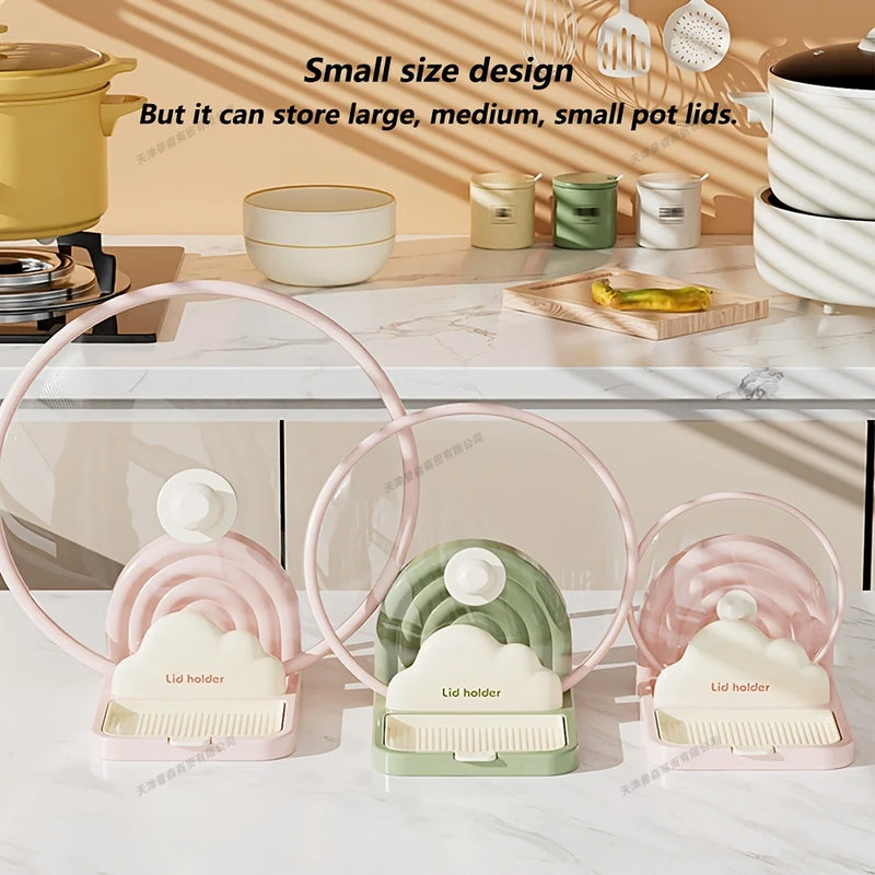 Countertop Pot Lid Organizer with Drip Tray