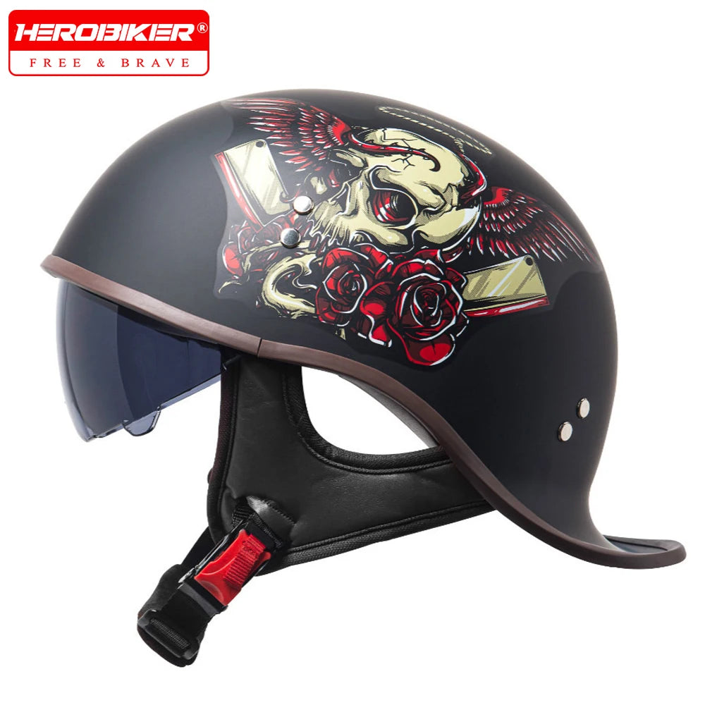Vintage Retro Half Motorcycle Helmet – Unisex ABS Scooter Helmet