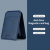 Dark blue magnetic leather card bag case for iPhone series with a leather texture finish