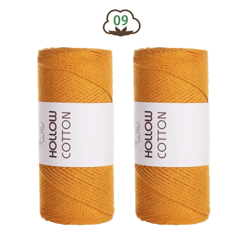 Soft Hollow Cotton Yarn for Knitting and Crochet