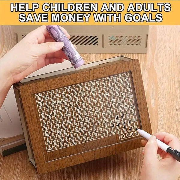 Wooden Savings Challenge Money Box