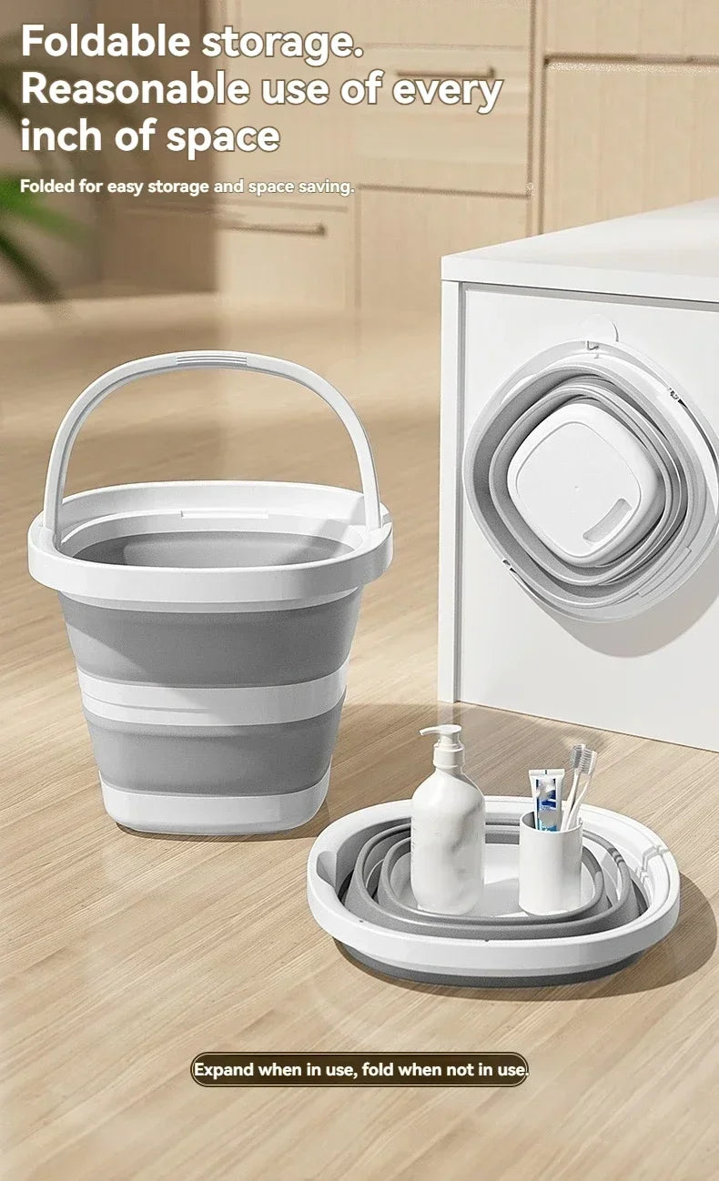 Foldable Water Bucket with Carry Handle for Camping and Home