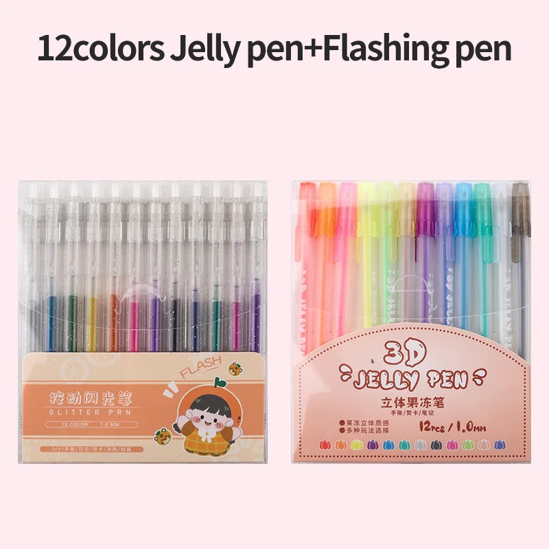 Retractable Glitter Gel Pens