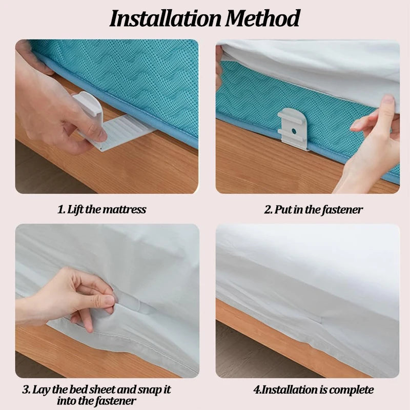 Discreet Bed Sheet Corner Clips (4-Pack) – Non-Slip Hold for a Tidy Bed