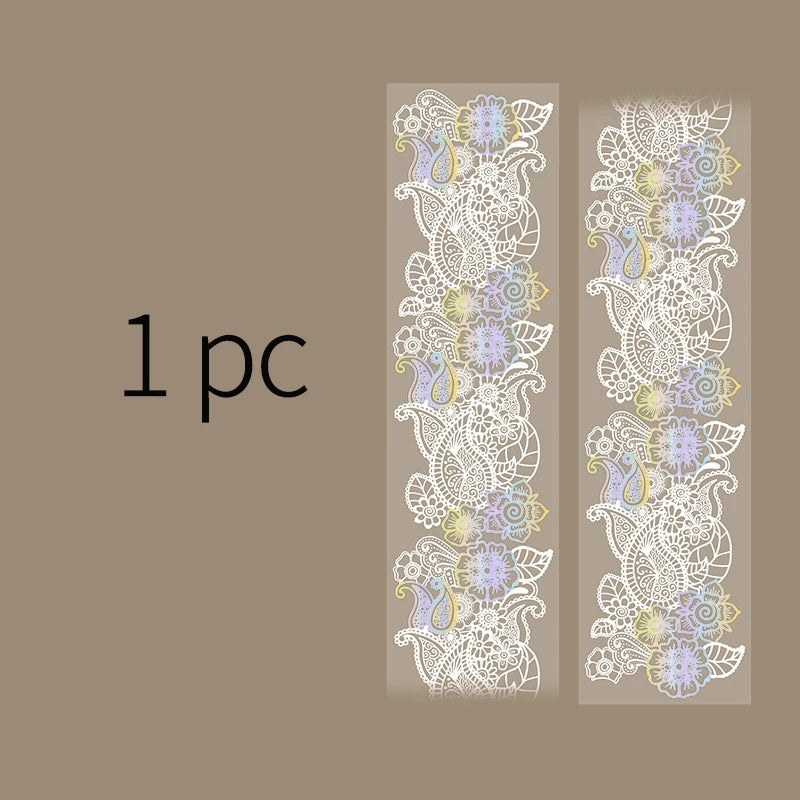 Silver Foil Decorative Lace Tape for Journaling & Scrapbooking