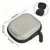 A gray portable storage case for insulin and peptide vials, shown with dimensions and an open view of the interior.