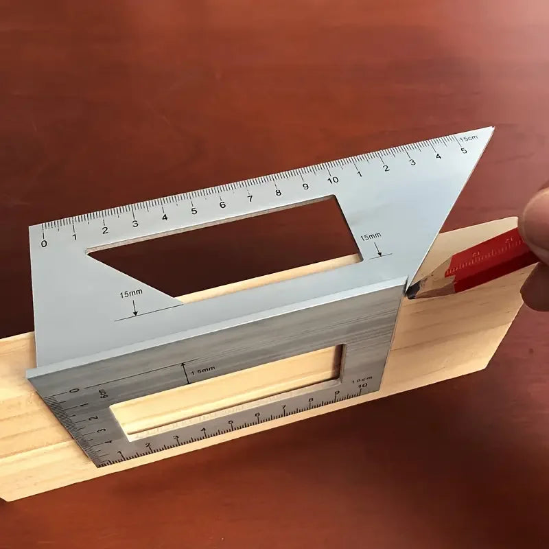 Aluminum Alloy 45/90 Degree Marking Ruler for Woodworking