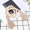 Handcrafted Natural Wood Bead Garland with Tassels for Boho & Farmhouse Decor