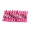 A row of pink insulated waterproof heat shrink butt connectors for 22-16 AWG wires.