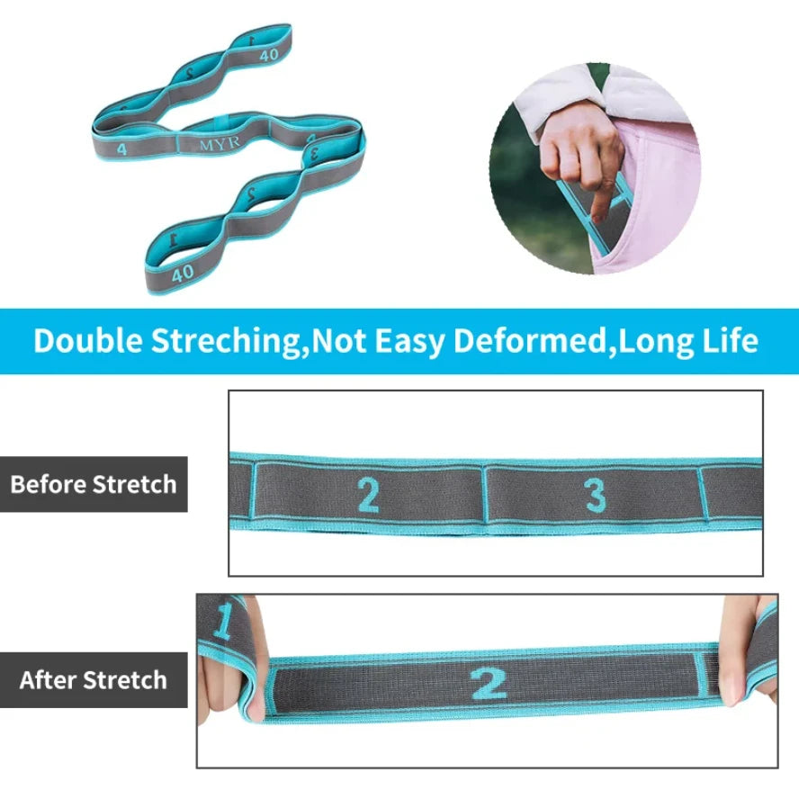 Elastisches Yoga-Dehnband mit Ösen