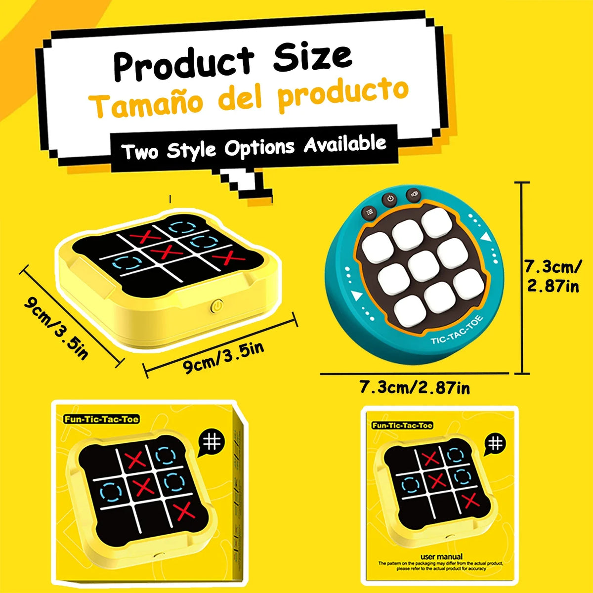 Handheld Electronic Tic Tac Toe Game with Memory & Reaction Modes