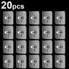 A set of twenty silver self-adhesive wall hooks for hanging frames and photos.