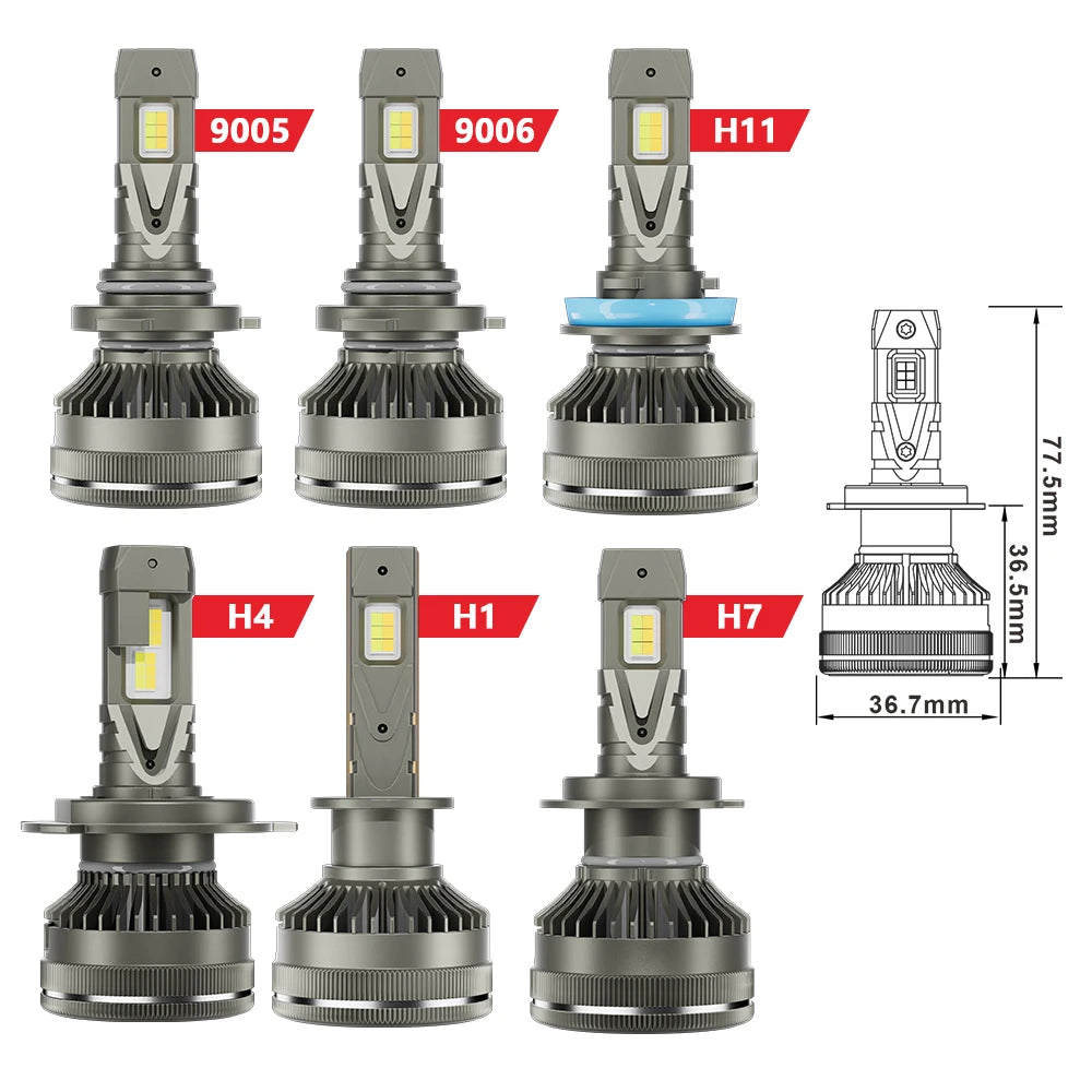 Smart App Control LED Headlight Bulbs with Triple Color Modes