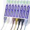 A collection of various colored grout pens with tips and tubes for bathroom and floor touch-ups