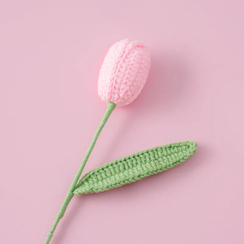 Handcrafted Crochet Tulip Bouquet – Artificial Knitted Flowers for Home Décor & Gifting