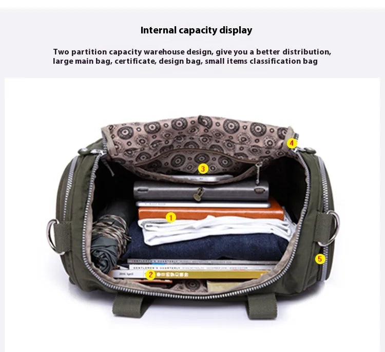 Lightweight Nylon Travel Duffle Bag for Women