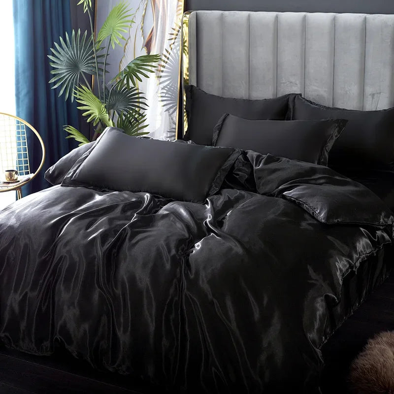 Luxuriöses Satin-Bettwäsche-Set mit Bettbezug