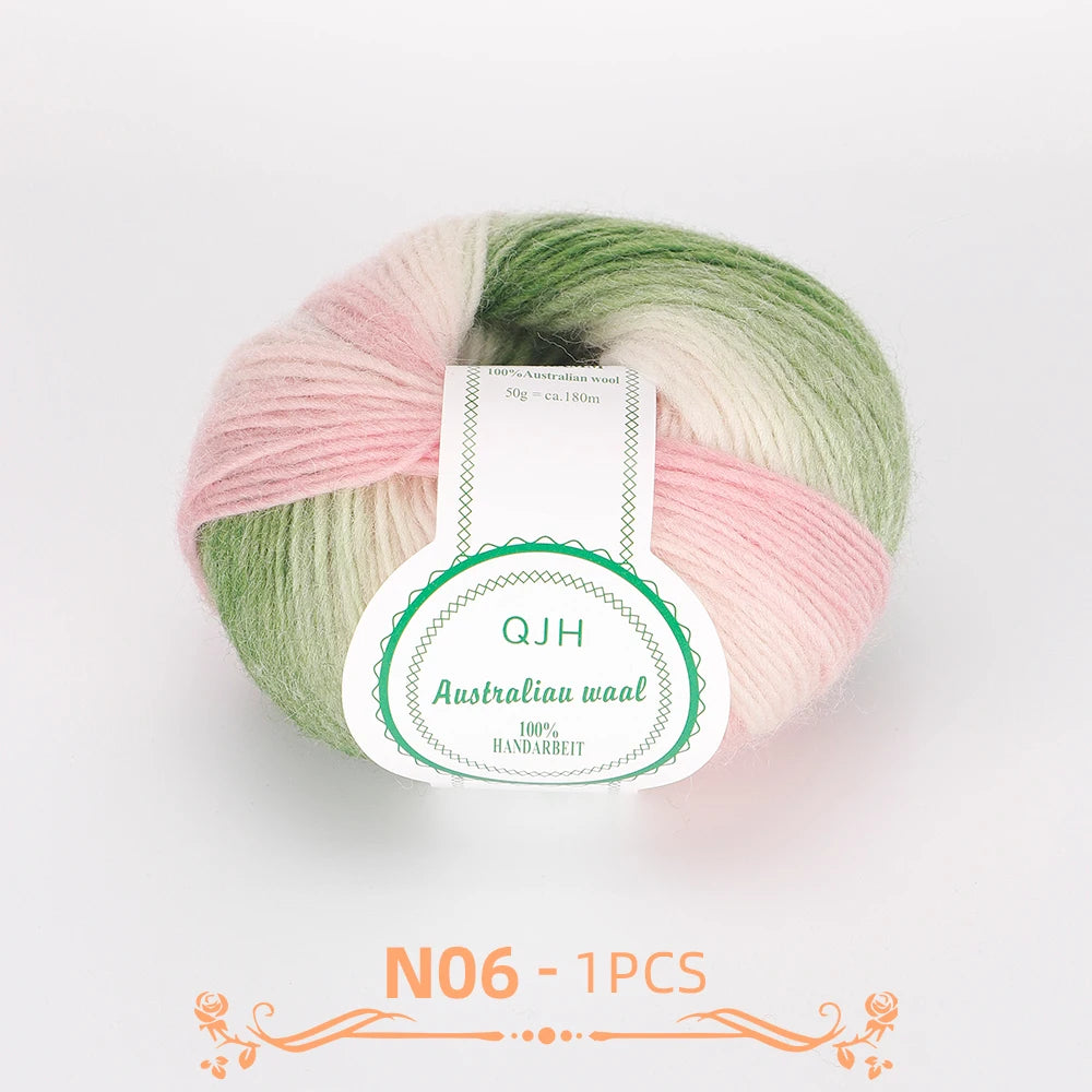 Multicolor Gradient Wool Yarn for Knitting and Crochet