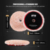 A professional and standard size sanding pad for car detailing, showing different sizes including 6 inch, 5 inch, and 1 inch 