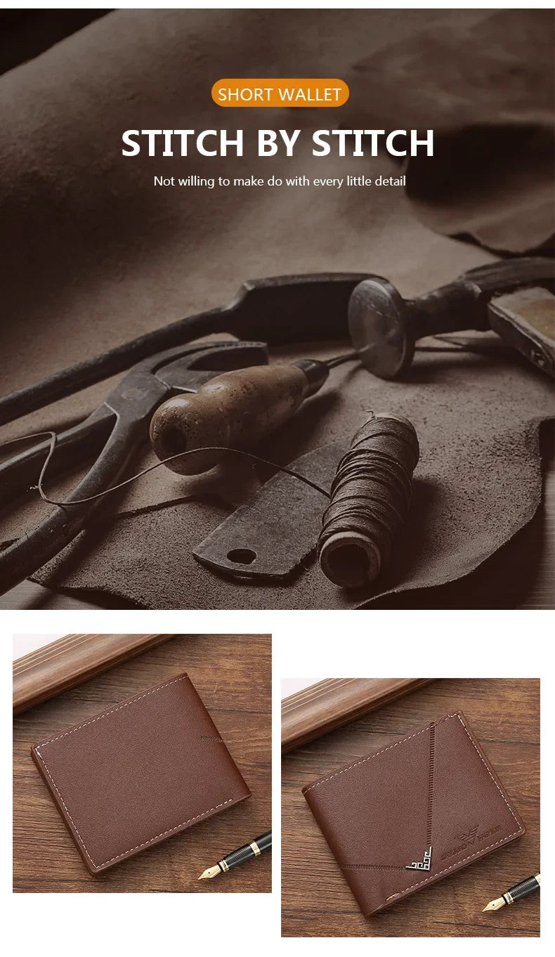 Slim RFID-Blocking Leather Bifold Wallet with Cash Clip