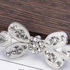 Silver vintage bowknot rhinestone clothing clips for scarves and sweaters