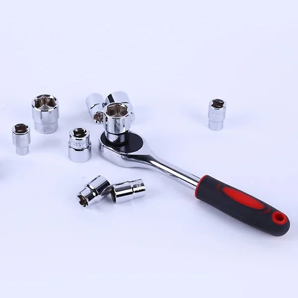 12-Piece Ratchet Socket Wrench Set for Bike, Motorcycle & Auto Repairs
