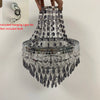 Abat-jour de lampe chromé à 5 étages en perles