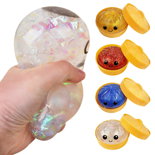 Glitter Dumpling Squishy Toy with Steamer