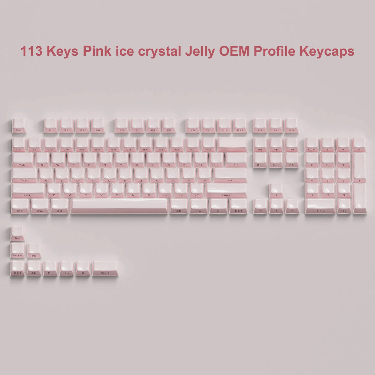 Crystal Clear Jelly Keycaps with Side-Printed Legends for Mechanical Keyboards