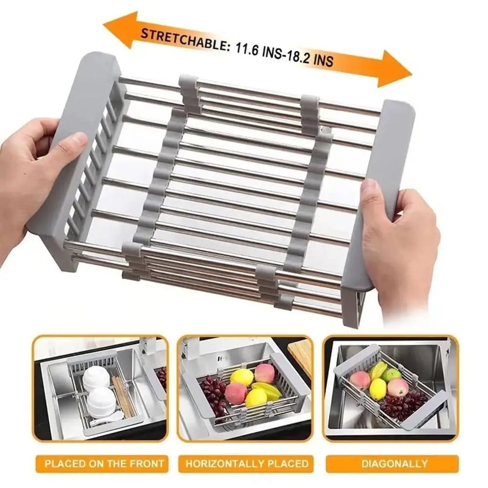 Adjustable Stainless Steel Sink Drain Basket