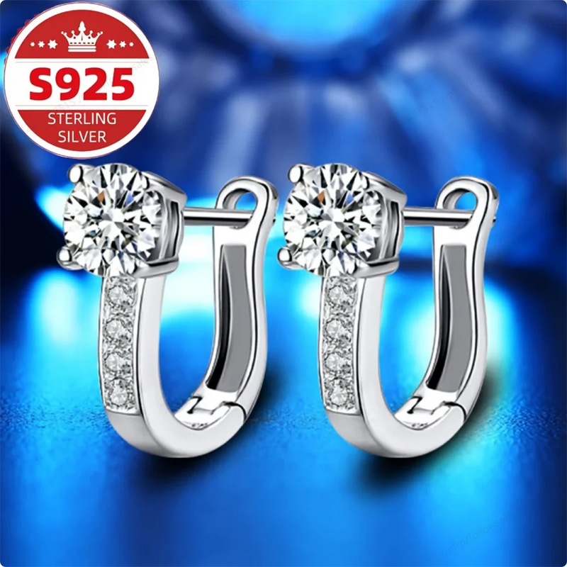S925 Sterling Silver Zirconia Clip-On Earrings