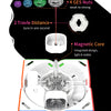 A close-up view of a magnetic speed cube device showing various tuning nuts and the main body.