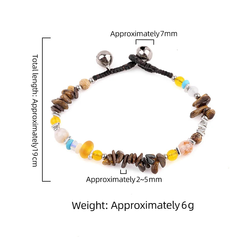سوار سوار قابل للتعديل من حجر الأفينتوري والعين النمر (Tiger Eye)
