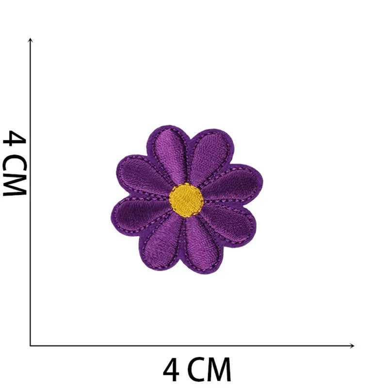 Embroidered Flower Iron-On Patches Set for Clothing & Accessories