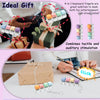 A set of 4-in-1 keyboard fidgets in various colors is shown alongside a gift box and a keychain.