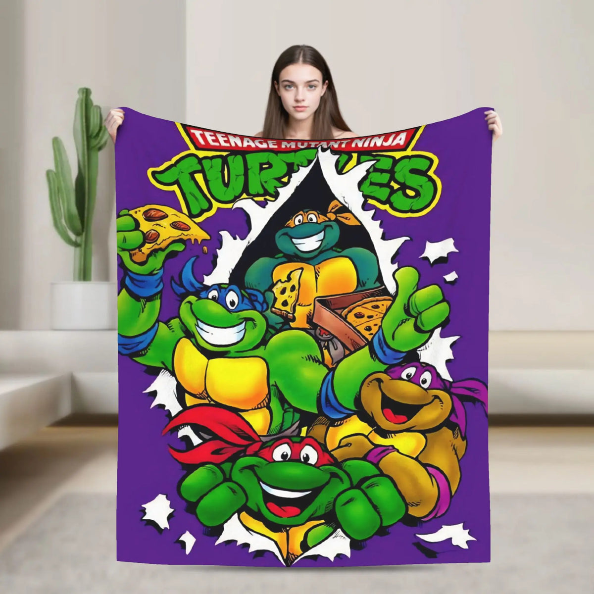 TMNT Graphic Flannel Throw Blanket