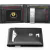 Slim RFID Blocking Leather Card Holder Wallet with Geometric Pattern