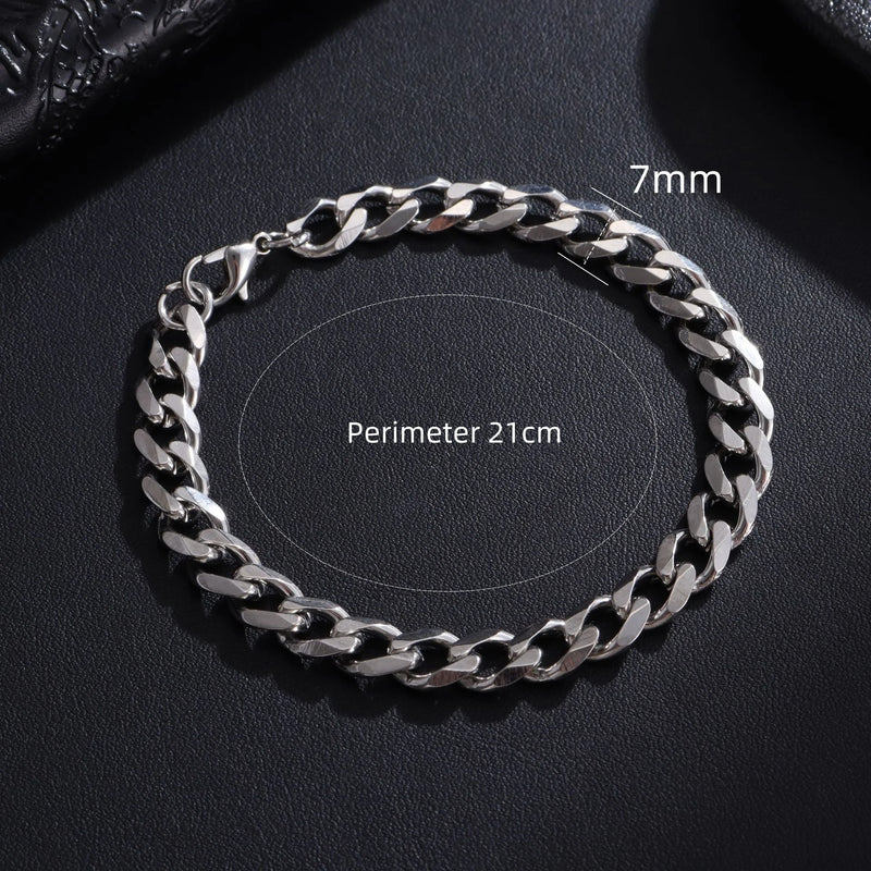 Classic Stainless Steel Cuban Link Bracelet