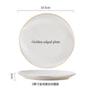 Golden edged plate and accompanying soup bowl set