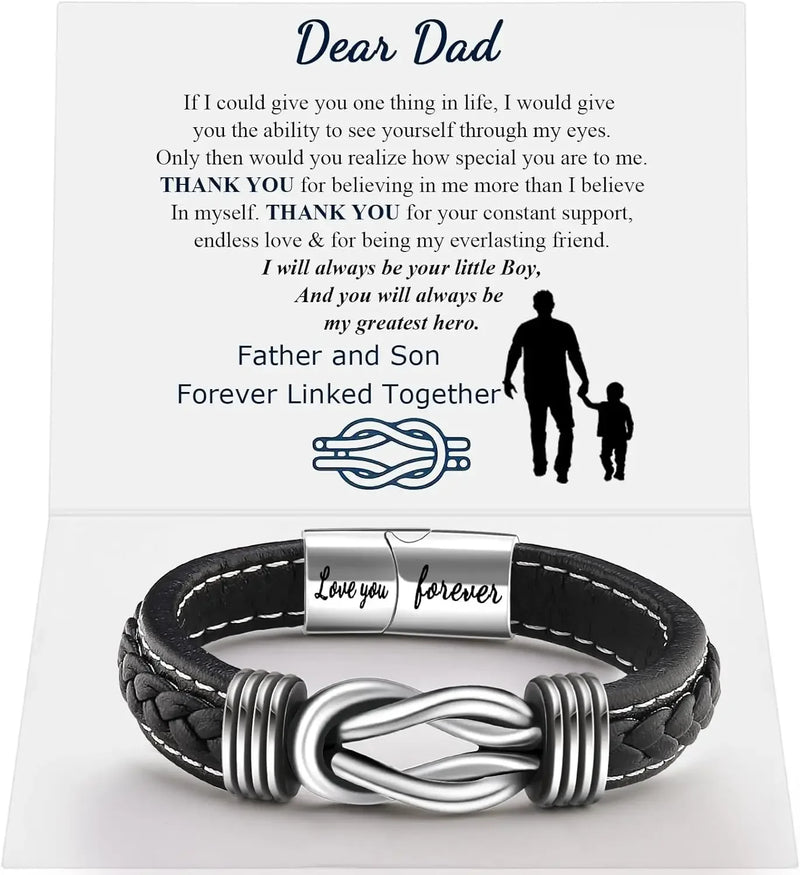 Infinity Knot Leather Bracelet for Men