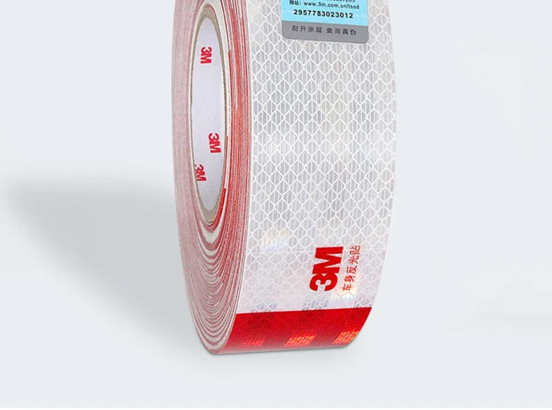 Roll of 3M red and white reflective decals for trucks and vehicles