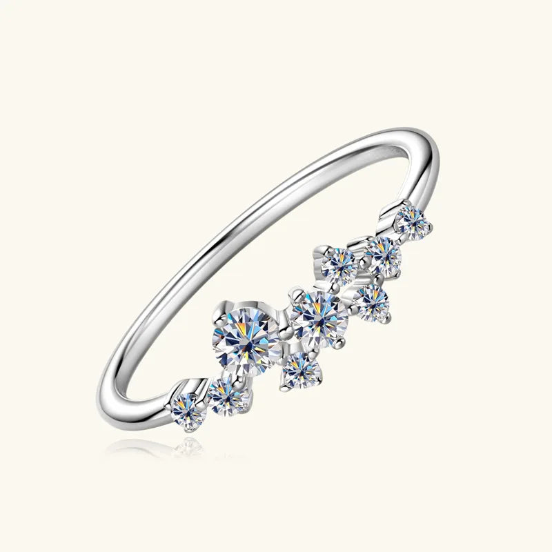 Stackable Moissanite Cluster Ring