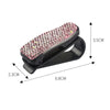 A crystal rhinestone car sun visor sunglasses clip with dimensions 3.5cm by 6.8cm.