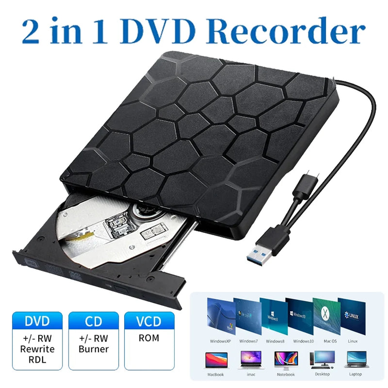 Tragbares USB 3.0 externes DVD/CD-Laufwerk