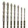 Carbide Four-Blade Serrated Drill Bit Set 6-10mm for Tile, Ceramic, and Stone