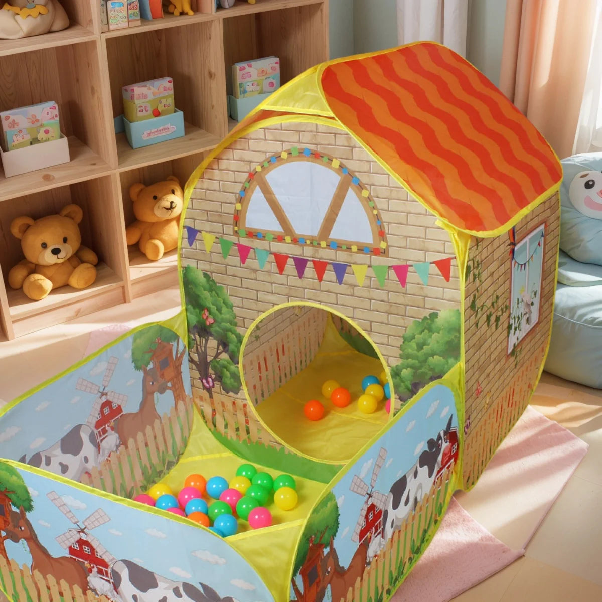Kids' Pop-Up Garden Play Tent with Steel Frame