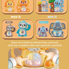 A collection of eight cartoon animal music piano keyboards for toddlers, featuring tigers, koalas, sloths, elephants, and mor
