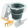 Collapsible Beach Toy Set with Bucket, Shovel & Rake
