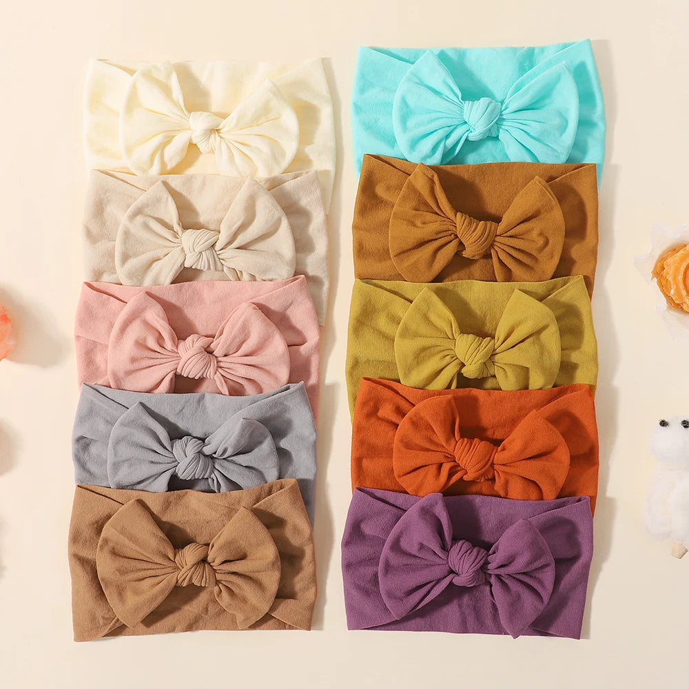 Baby Girl Bow Knit Headbands (Set of 10)